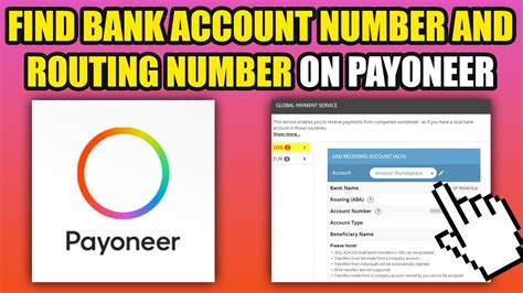 payoneer routing number|which one is routing and account number.